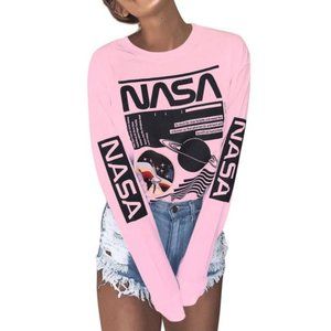 XXL Pink Nasa Long Sleeve Shirt